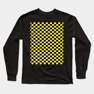 Checkered Black And Yellow Long Sleeve T-Shirt